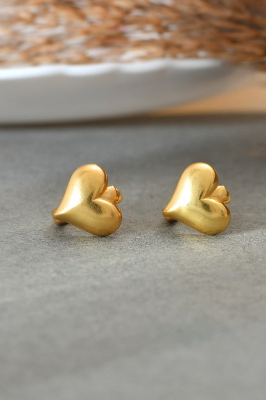 18K Gold Plated Heart Small Hoops Baali