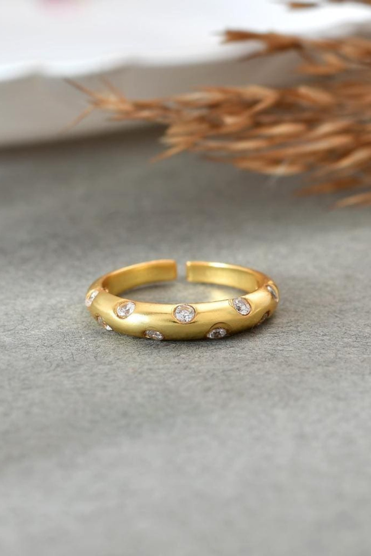 18K Gold Plated Stone Studded Ring