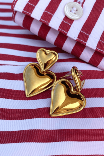 18K Gold Plated Heart Drops