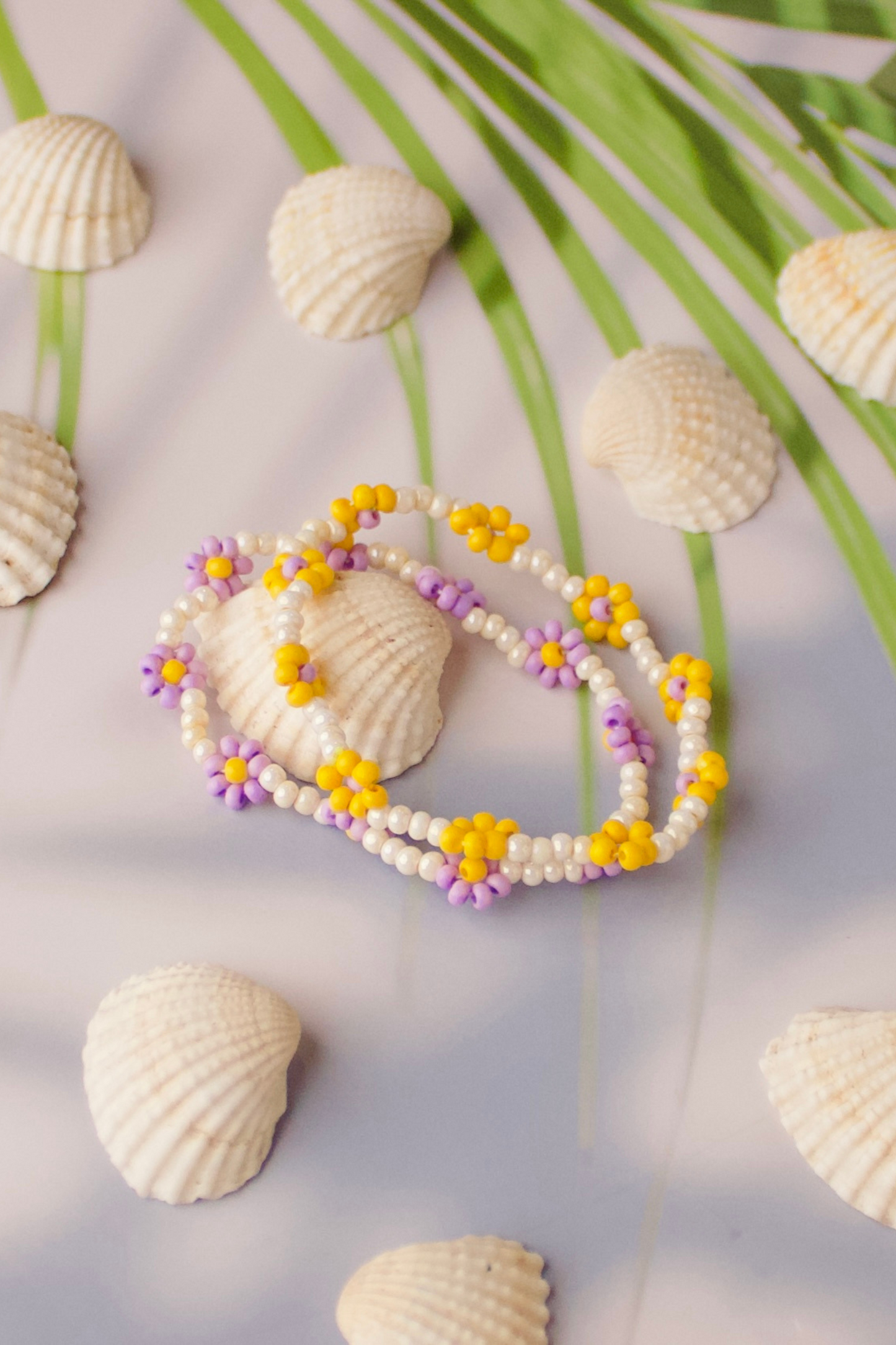 Flower Pearl & Seed Bead Bracelet Set