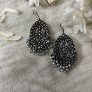 Oxidized Silver-Plated Dangler Earrings