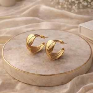 Gold Leaf Pattern Earring