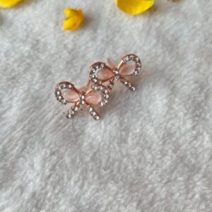 Rose Gold Bow Stud Earrings