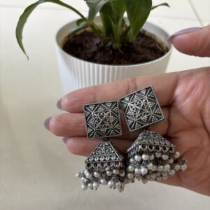 Heritage Oxidised Jhumka