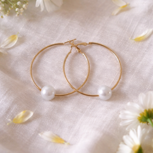 White Pearl Hoops